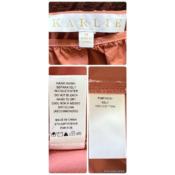 Salmon Karlie poplin square neckline size medium - Picture 5 of 14